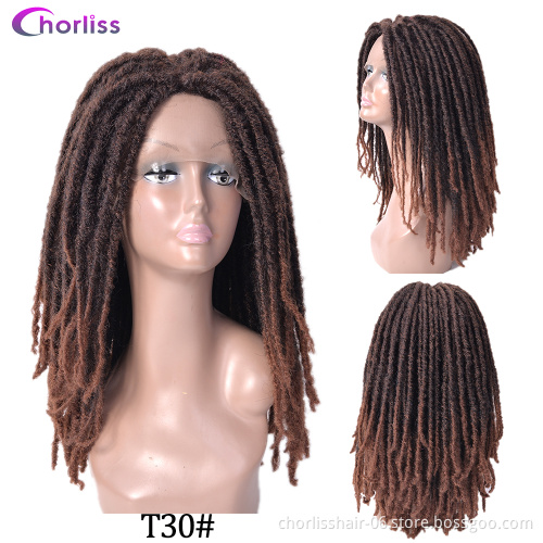 Private Label Cheap Ombre Afro Dreadlocks Wigs For Black Women Curly Braids Heat Resistance Faux Locs Synthetic Hair Wigs